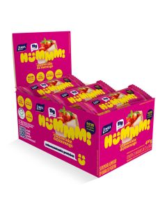 Hummm! Snack Proteico Sabor Cheesecake de Morango - Caixa com 12 unidades de 35g