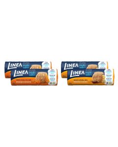 Kit 4 Biscoitos Integrais Linea Sabor Laranja e Cenoura / Banana e Canela de 100g