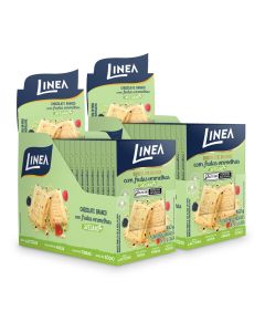 Kit 2 Displays de Chocolate Vegano Linea Sabor Branco com Frutas Vermelhas - 15 unidades de 30g