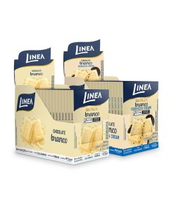 Kit 2 Displays de Chocolate Individual Linea Sabor Branco Cookies’n Cream e Branco - 15 unidades de 30g