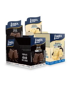 Kit 2 Displays de Chocolate Individual Linea Sabor Branco Cookies’n Cream e Dark - 15 unidades de 30g
