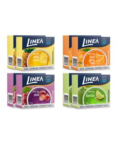 Kit 8 Gelatinas Linea Sabor Abacaxi, Tangerina, Limão e Uva 10g