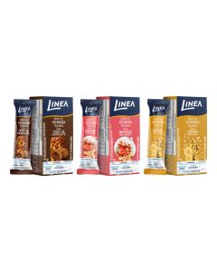 Kit 3 Cx de Barra de Cereal 3 Grãos Integrais Linea Sabor Banana e Aveia, Morango com Iogurte e Trufa de Chocolate 3 und