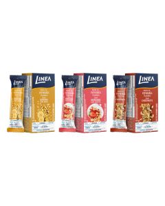 Kit 3 Caixas de Barra de Cereal 3 Grãos Integrais Linea Sabor Choconuts, Banana com Aveia e Morango com Iogurte - 3 und