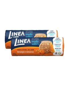 Kit 2 Biscoitos Integrais Linea Sabor Laranja e Cenoura de 100g 