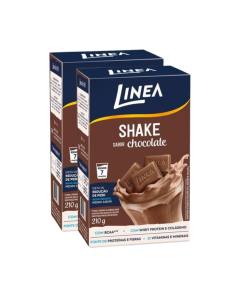 Kit 2 Shakes em pó Linea Sabor Chocolate de 210g
