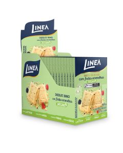 Chocolate Individual Vegano Linea Sabor Branco Com Frutas Vermelhas - 15 unidades de 30g