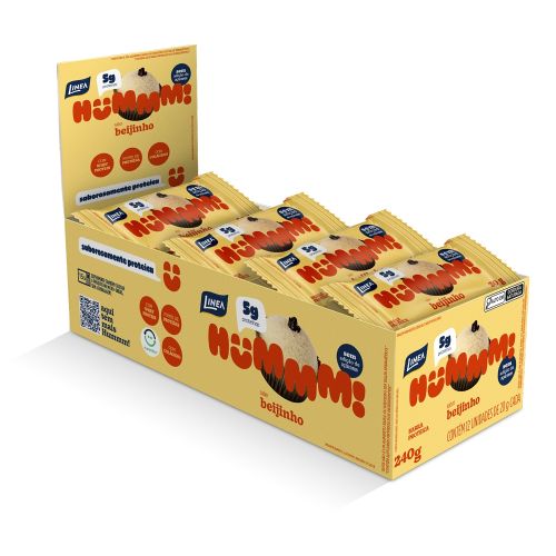 Hummm! Snack Proteico Sabor Beijinho - Caixa com 12 unidades de 20g