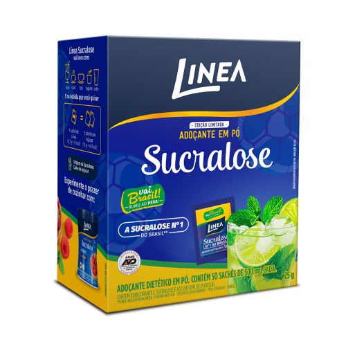 Adoçante em pó Sucralose Linea 50 Sachês de 500mg  Edição Especial Copa do Mundo 2026