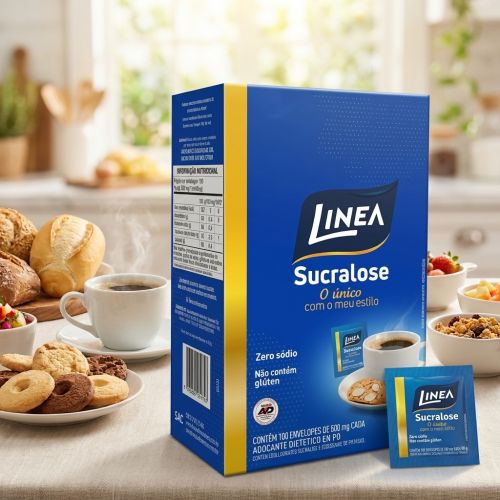 Kit 2 Adoçantes em pó Sucralose Linea 100 Sachês de 500mg