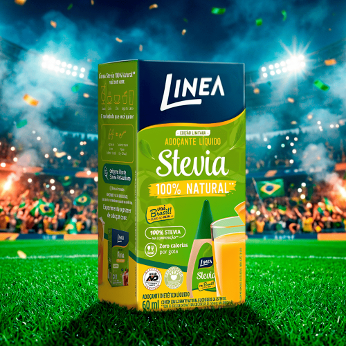 Adoçante Stevia Líquido Linea de 60ml Edição Especial Copa do Mundo 2026