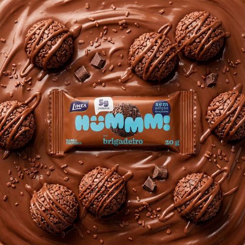 Hummm! Docinho Proteico Sabor Brigadeiro - Caixa com 12 unidades de 20g
