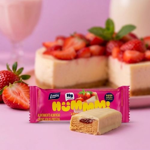 Hummm! Snack Proteico Sabor Cheesecake de Morango de 35g