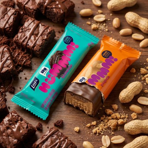 Kit 2 Displays Hummm! Snack Proteico Sabor Brownie e Paçoca - Caixa com 12 unidades