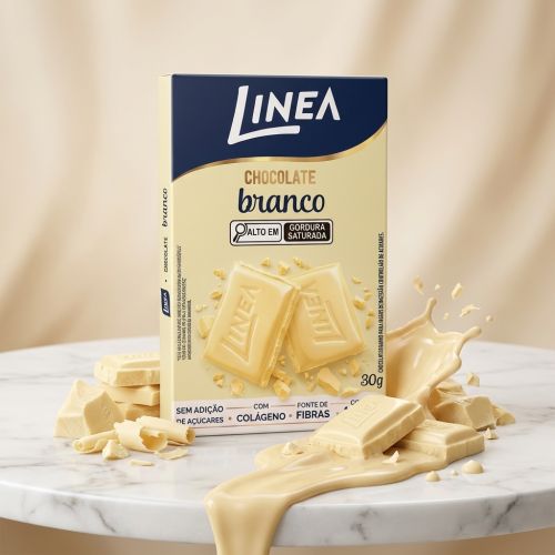 Kit 2 Displays de Chocolate Individual Linea Sabor Branco 15 unidades de 30g