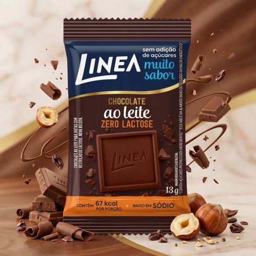 Mini Chocolate Ao Leite Zero Lactose Linea - 15 unidades de 13g