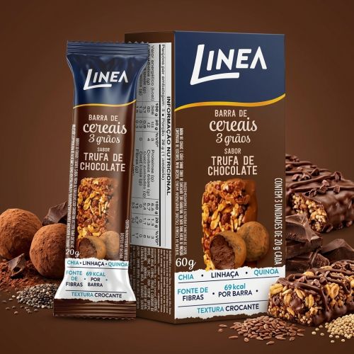 Barra De Cereal Linea 3 Grãos Integrais Trufa De Chocolate 3 Unidades de 20g 1