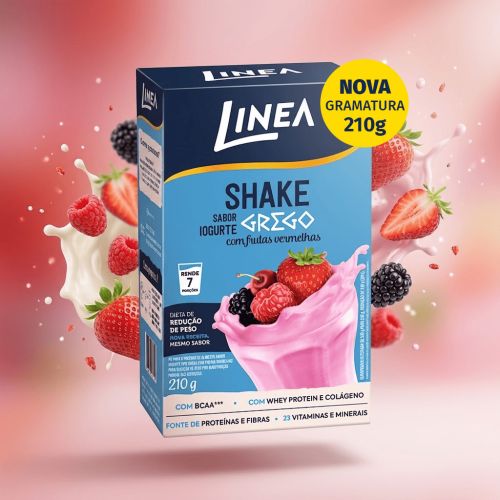 Shake Premium em pó Linea Sabor Iogurte com Frutas Vermelhas de 210g