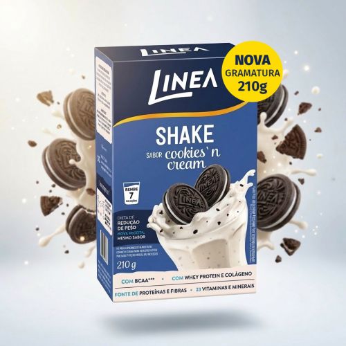 Shake Premium em pó Linea Sabor Cookies'n Cream de 210g