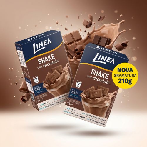 Kit 2 Shakes em pó Linea Sabor Chocolate de 210g