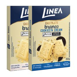 Kit 2 Chocolates Individuais Linea Sabor Branco e Cookies'n Cream