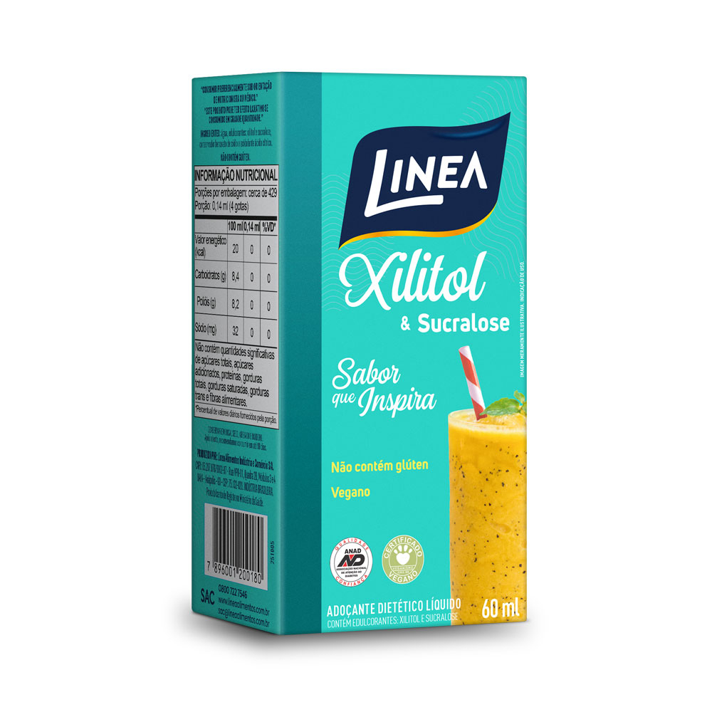 xilitol pode ir ao fogo Adoçante Xilitol Líquido Linea 60ml