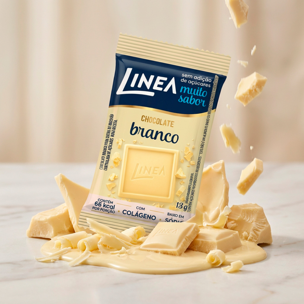 Mini Chocolate Branco Linea - 15 unidades de 13g