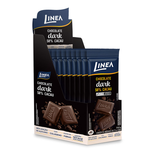 Chocolate Individual Linea Sabor Dark - 10 unidades de 75g