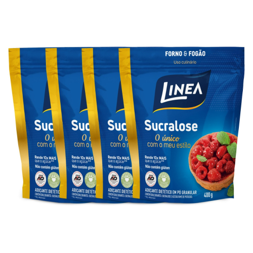Kit 4 Adoçantes Culinários Sucralose Linea de 400g