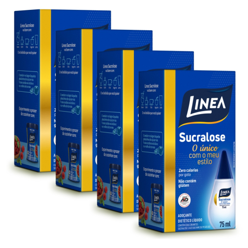 Kit 4 Adoçantes Sucralose Líquido Linea 75ml