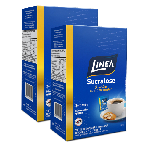 Kit 2 Adoçantes em pó Sucralose Linea 100 Sachês de 500mg