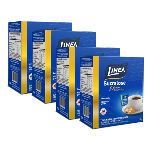 Kit 4 Adoçantes em pó Sucralose Linea 70 Sachês de 500mg