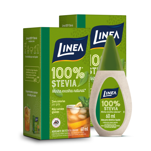 Kit 2 Adoçantes Líquido Stevia Linea de 60ml