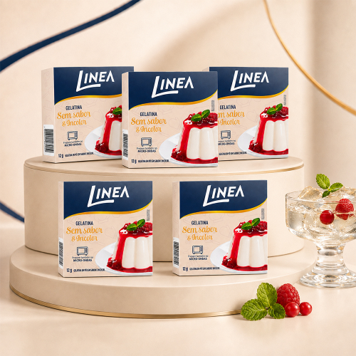 Kit 5 Gelatinas em pó Linea Sem Sabor de 12g