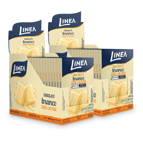 Kit 2 Chocolates Individuais Linea Sabor Branco Zero Lactose - 15 unidades de 30g