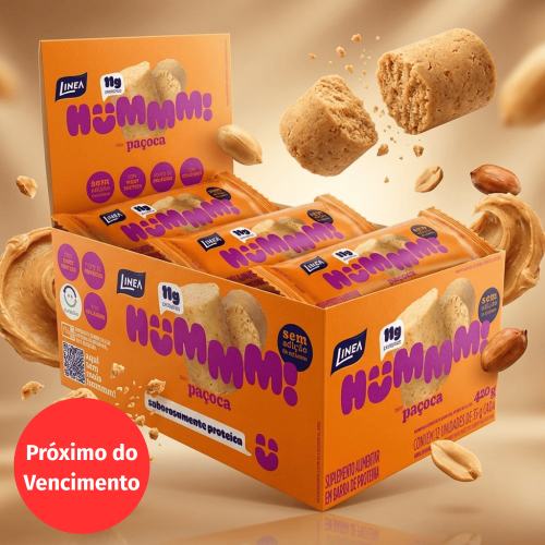 Validade 18/10/2026 - Hummm! Snack Proteico Sabor Paçoca Caixa com 12 unidades de 35g