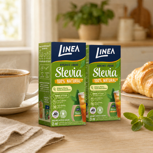 Kit 2 Adoçantes Líquido Stevia Linea de 25ml