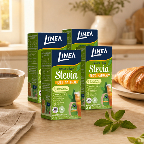 Kit 4 Adoçantes Líquido Stevia Linea de 25ml