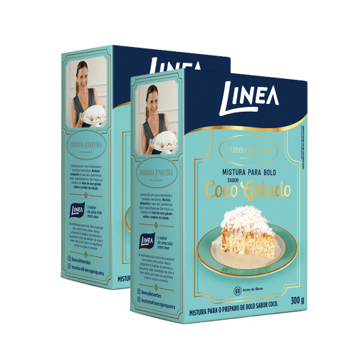 Kit 2 Misturas Para Bolo Linea  Sabor Coco Gelado by Mari Junqueira de 300g