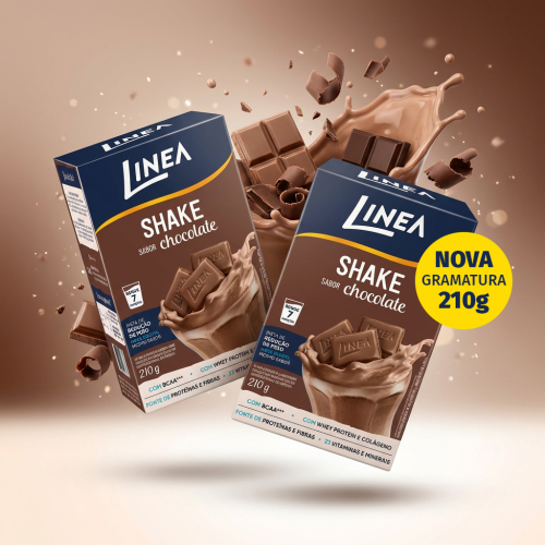 Kit 2 Shakes em pó Linea Sabor Chocolate de 210g