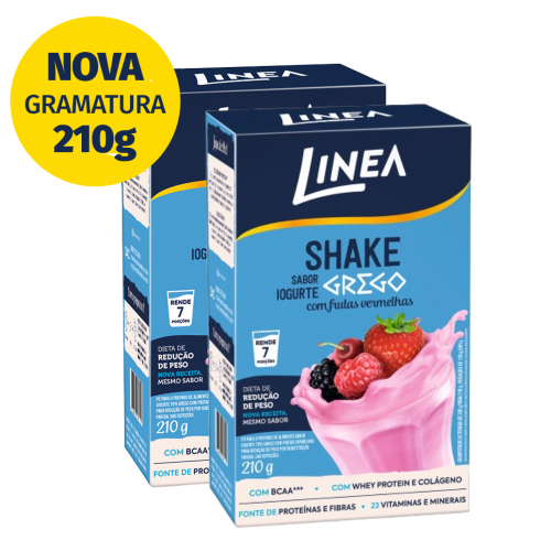 Kit 2 Shakes em pó Linea Sabor Iogurte com Frutas Vermelhas de 210g